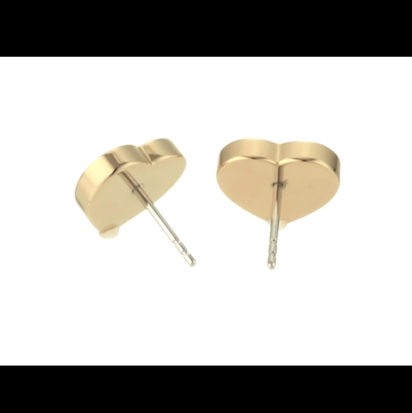 Michael Kors Crystal Heart Studs Earrings Gold Tone - Picture 5 of 11